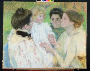Frauen bewundern ein Kind, 1897